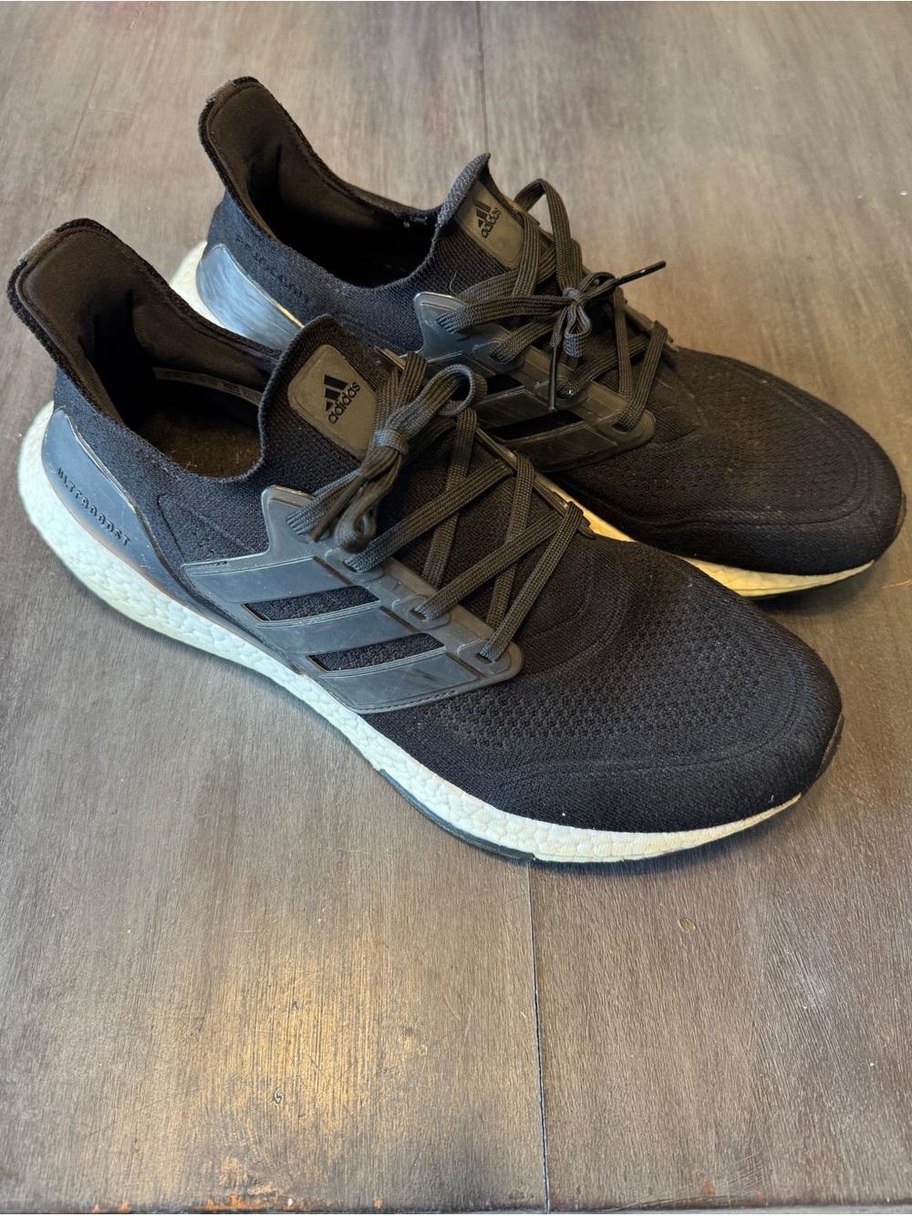 adidas Black and White Men's Ultraboost-Style Athletic Runners
